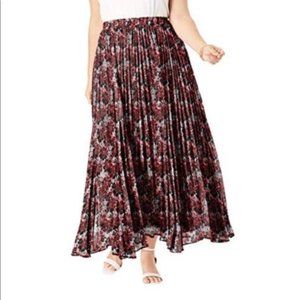 Jessica London Plus Size Pleated Flare Maxi Skirt 26W